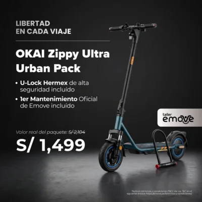 Scooter eléctrico Okai ES53 Zippy Ultra - Edición Urban Pack